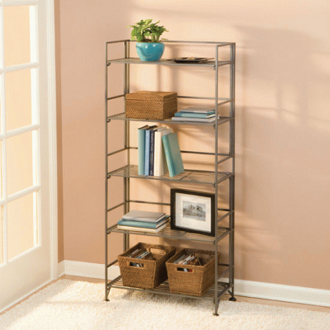 5-Tier Foldable Iron Shelving - Click Image to Close
