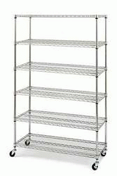 6 ft High Chrome Shelf with Wheels NSF Approved - Click Image to Close