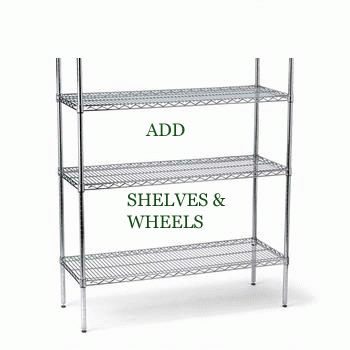 Stainless Steel Shelf Unit 54 H x 36 W x 14 D - Click Image to Close