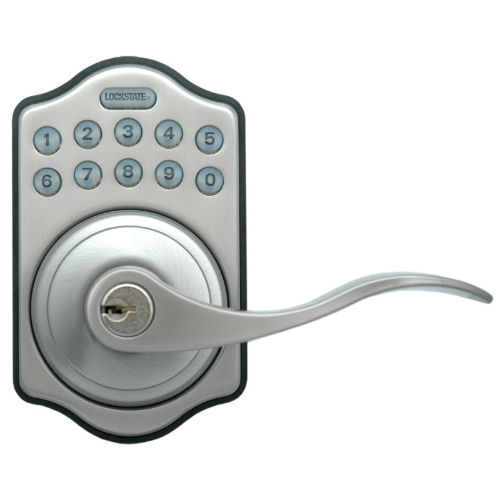 Electronic Keypad with Lever LS-L500-SN (Satin Nickel) - Click Image to Close