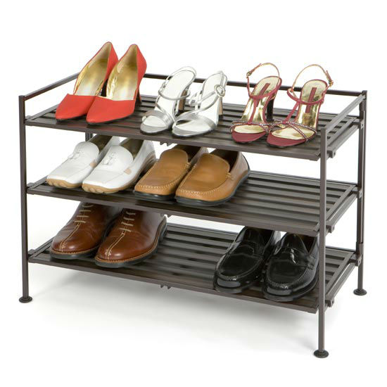 Utility Shoe Rack 3-Tier Stackable - Click Image to Close