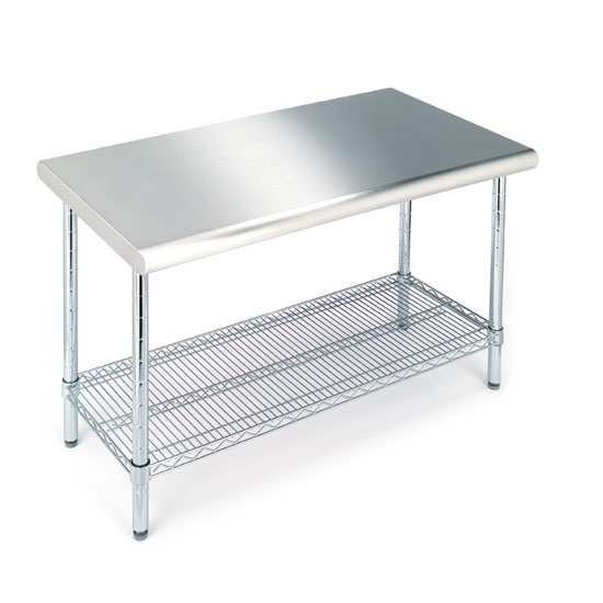 Work Table with Stainless Steel Top - 49" Long - Click Image to Close