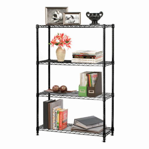 NSF Steel Wire Shelving 4-Tier Black Epoxy 14x36x54 - Click Image to Close