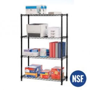 NSF Steel Wire Shelving 4-Tier Black Epoxy 14x36x54