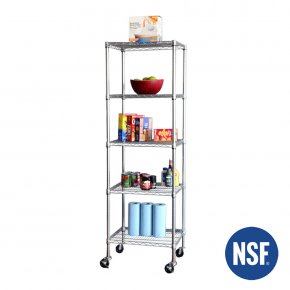 5 Tier Nsf Steel Wire Shelving On, 5 Tier Wire Shelving Unit With Wheels