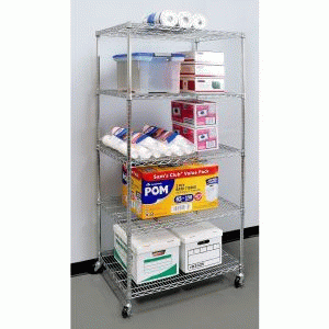 5-Tier Wire Shelving with Wheels 24x36x72 - Click Image to Close