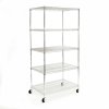 5-Tier Wire Shelving with Wheels 24x36x72