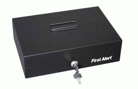 First Alert 3026F Deluxe Cash Box with Money Tray - Click Image to Close