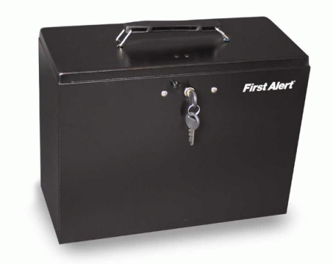 First Alert 3050F Steel Hanging Folder File Box - Click Image to Close