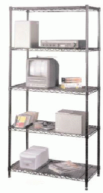 Epoxy Black Finish 5 Shelf Storage Unit - 350 lbs./Shelf - Click Image to Close