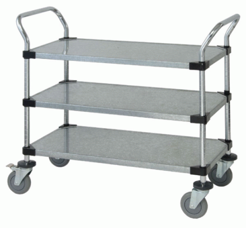 3 Solid Shelf Mobile Utility Cart - Click Image to Close