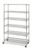 6 ft High Chrome Shelf with Wheels NSF Approved