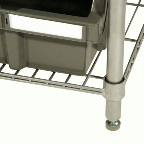 4-Shelf Commercial Bin Rack System - Silver - Click Image to Close