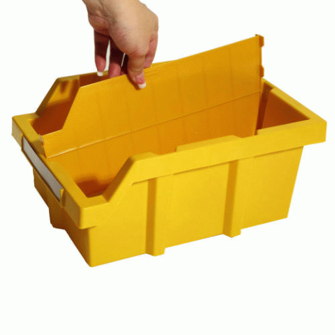 4-Shelf Commercial Bin Rack System - Black and bright yellow - Click Image to Close