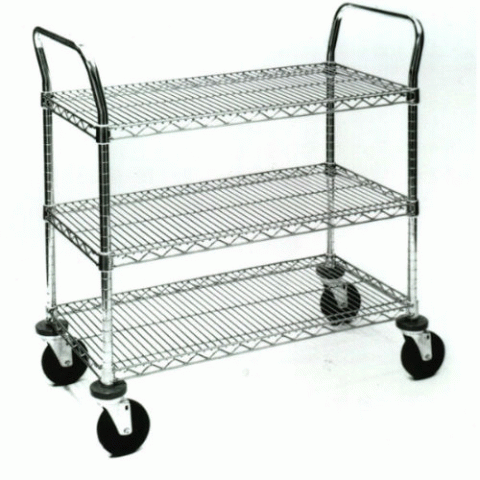 NSF approved multipurpose chrome plated steel cart - Click Image to Close
