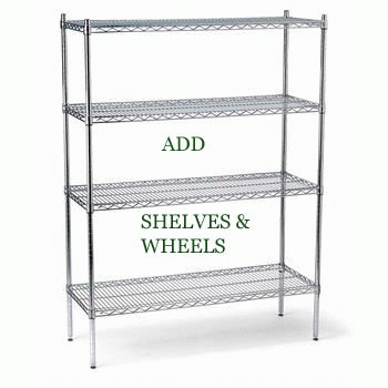 NSF certified shelves - Chrome Shelf Unit 72 H, 48 W, 18 D - Click Image to Close