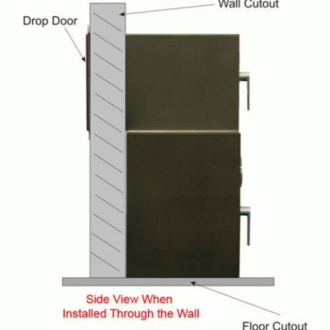 Through-The-Wall Dual Compartment Drop Safe FDD-3020BD - Click Image to Close