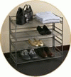 Wire Shelf Shoe Rack Stackable 2-Tier Shoe Rack - Click Image to Close