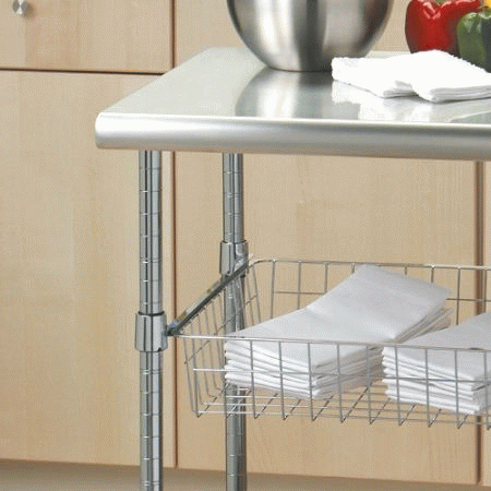 Stainless Steel Kitchen Work Table Cart - 24x20x36 - Click Image to Close
