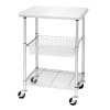 Stainless Steel Kitchen Work Table Cart - 24x20x36