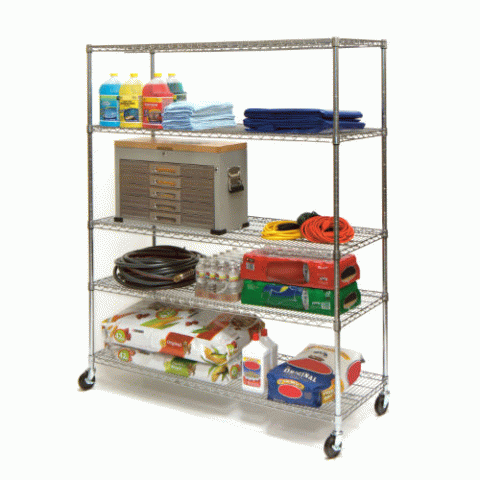 Commercial Wide NSF Restaurant/Garage wire shelving - Click Image to Close