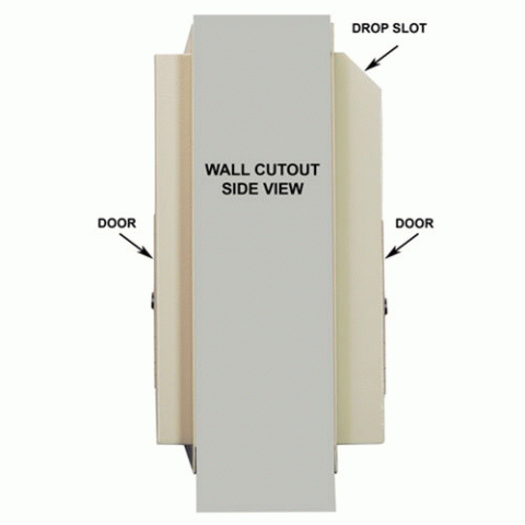 Protex Thru The Wall Drop Box Dual Doors WDS-311-DD - Click Image to Close