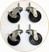 Heavy Duty 3" Wheels (Pack of 4 - "screw-in" style) - Click Image to Close