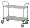 2 Shelf Mobile Utility Cart (One Shelf Wire and One Solid)