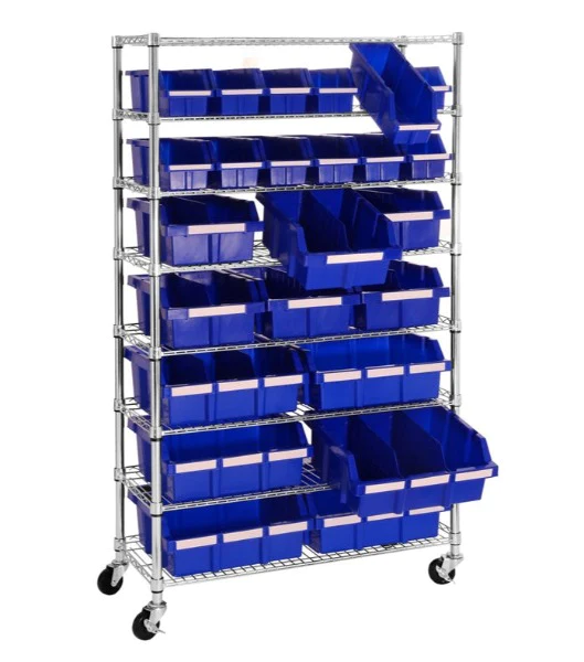 8-Tier NSF 24-Bin Rack, Blue